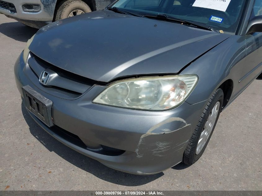 2004 Honda Civic Lx VIN: 2HGES15574H603105 Lot: 39809756