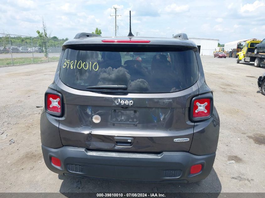 2018 Jeep Renegade Latitude Fwd VIN: ZACCJABB0JPJ59222 Lot: 39810010