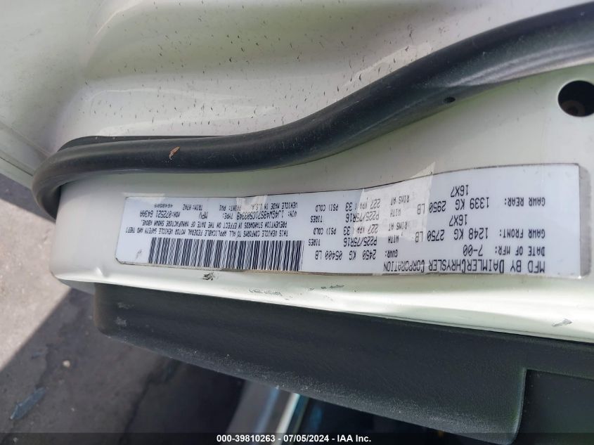 2001 Jeep Grand Cherokee Laredo VIN: 1J4GW48S71C503349 Lot: 39810263