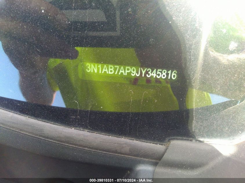 2018 Nissan Sentra S/Sv/Sr/Sl VIN: 3N1AB7AP9JY345816 Lot: 39810331