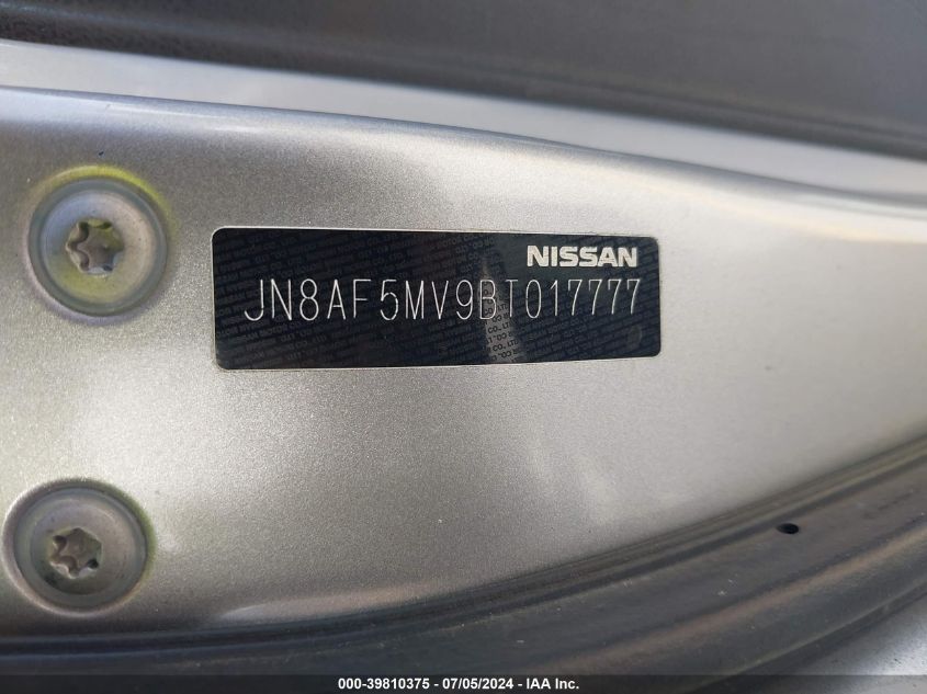 2011 Nissan Juke Sl VIN: JN8AF5MV9BT017777 Lot: 39810375