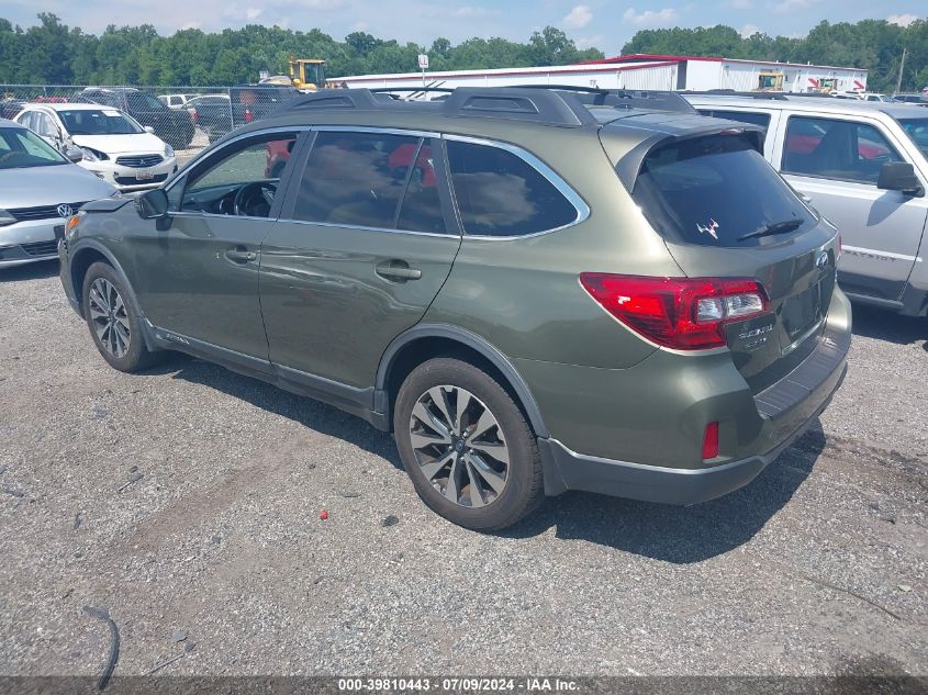2015 Subaru Outback 2.5I Limited VIN: 4S4BSALC3F3258921 Lot: 39810443