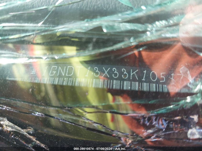 2003 Chevrolet Blazer VIN: 1GNDT13X33K105171 Lot: 39810574