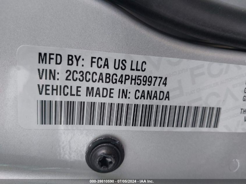 2023 Chrysler 300 300S VIN: 2C3CCABG4PH599774 Lot: 39810590