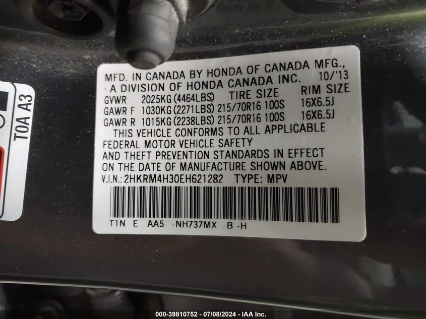 2014 HONDA CR-V LX - 2HKRM4H30EH621282