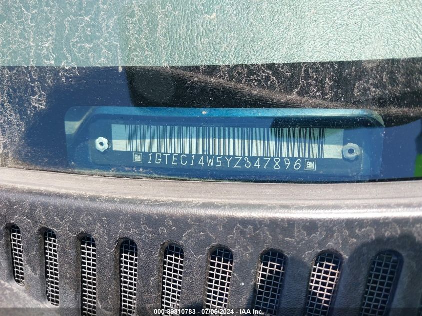 2000 GMC New Sierra C1500 VIN: 1GTEC14W5YZ347896 Lot: 39810783