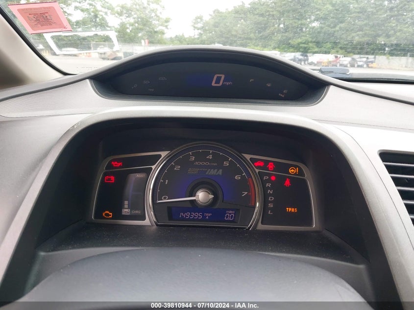 2009 Honda Civic Hybrid Hybrid VIN: JHMFA36269S013871 Lot: 39810944