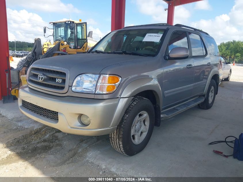 2002 Toyota Sequoia Sr5 V8 VIN: 5TDZT34A22S069520 Lot: 39811040