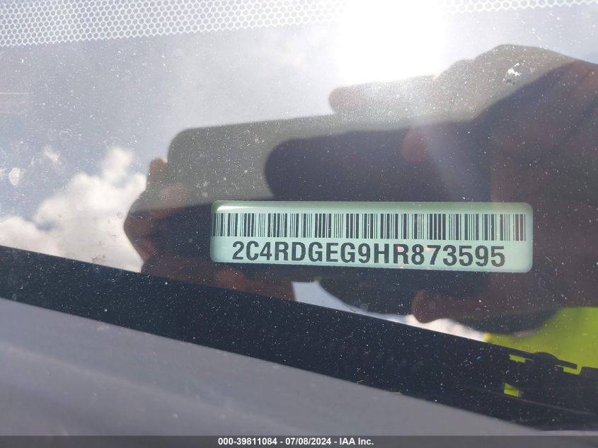 2017 Dodge Grand Caravan Gt VIN: 2C4RDGEG9HR873595 Lot: 39811084