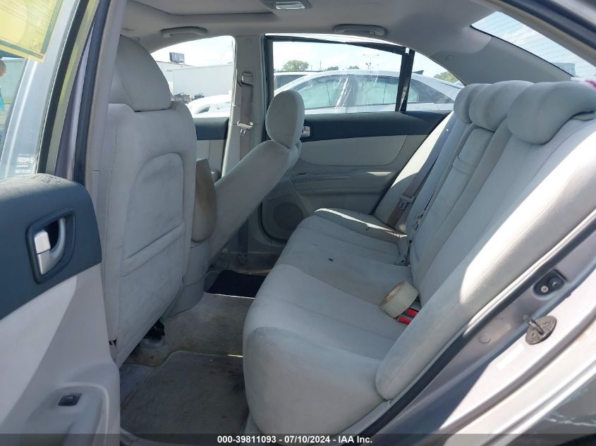 2008 Hyundai Sonata Gls VIN: 5NPET46C08H380705 Lot: 39811093