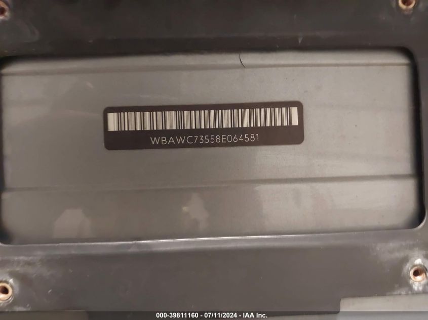 2008 BMW 335Xi VIN: WBAWC73558E064581 Lot: 39811160