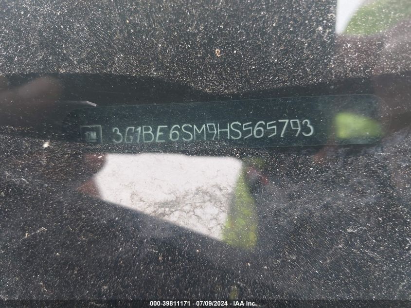 2017 Chevrolet Cruze Lt VIN: 3G1BE6SM9HS565793 Lot: 39811171