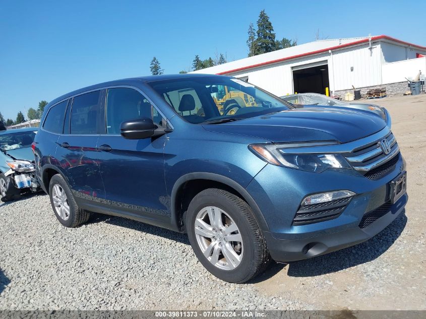 2016 Honda Pilot Lx VIN: 5FNYF6H11GB051648 Lot: 39811373