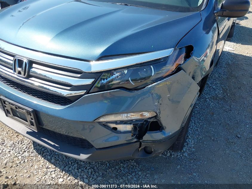 2016 Honda Pilot Lx VIN: 5FNYF6H11GB051648 Lot: 39811373