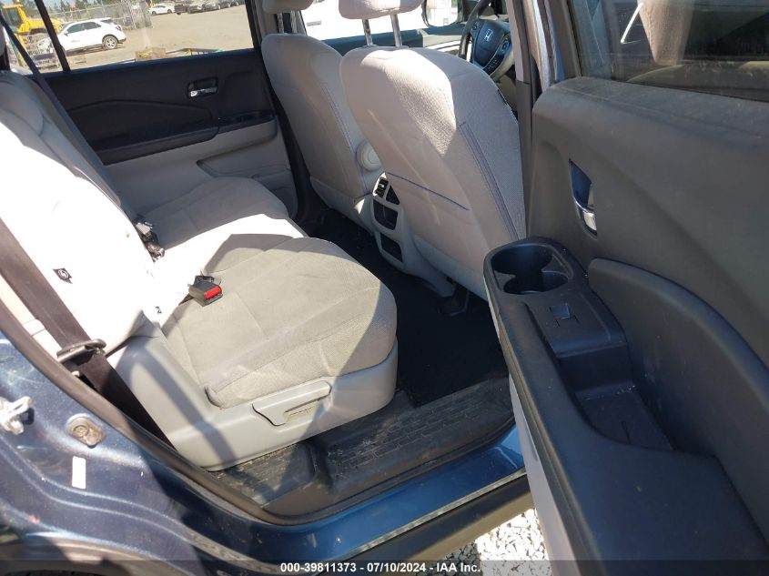 2016 Honda Pilot Lx VIN: 5FNYF6H11GB051648 Lot: 39811373