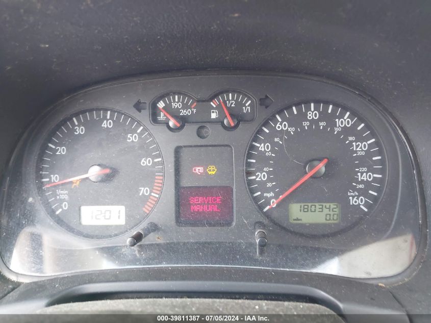 2002 Volkswagen Jetta Glx VIN: 3VWTG69M92M018530 Lot: 39811387