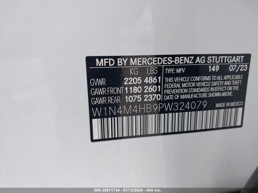2023 MERCEDES-BENZ GLB 250 4MATIC - W1N4M4HB9PW324079