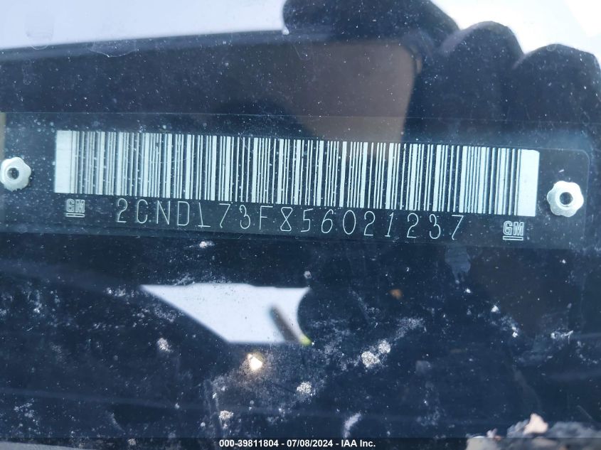 2005 Chevrolet Equinox Lt VIN: 2CNDL73F856021237 Lot: 39811804