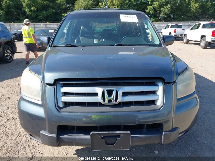 2006 Honda Pilot Ex-L VIN: 5FNYF18516B020274 Lot: 39812012