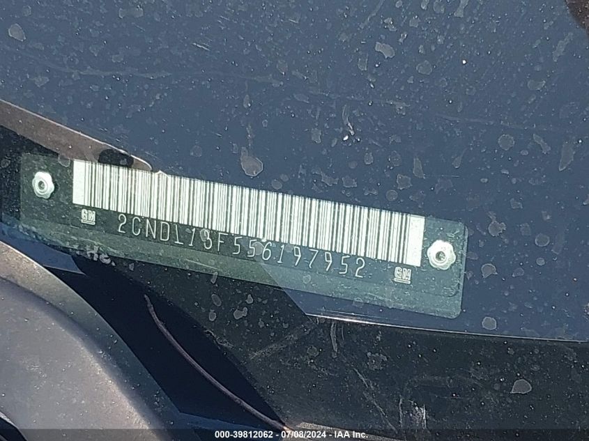 2005 Chevrolet Equinox Ls VIN: 2CNDL13F556197952 Lot: 39812062