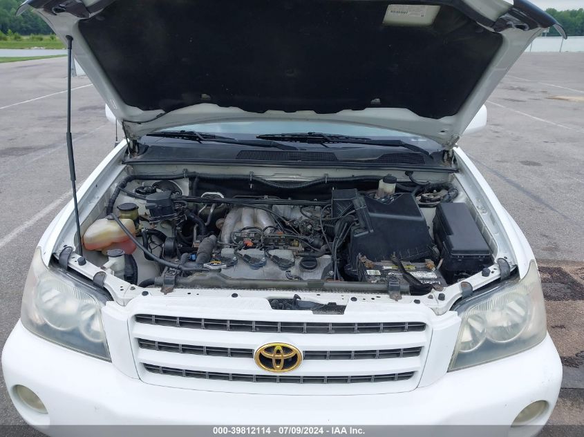 2001 Toyota Highlander V6 VIN: JTEHF21A810004525 Lot: 39812114