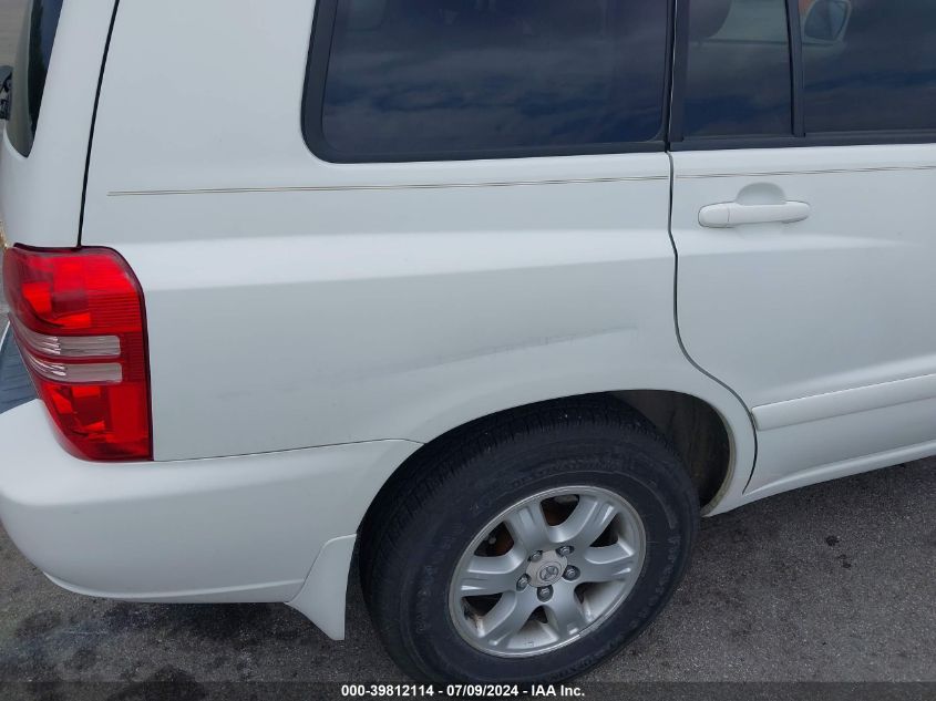 2001 Toyota Highlander V6 VIN: JTEHF21A810004525 Lot: 39812114