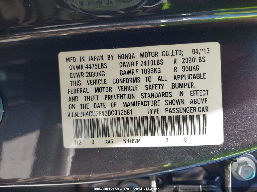 JH4CU2F42DC012581 2013 Acura Tsx