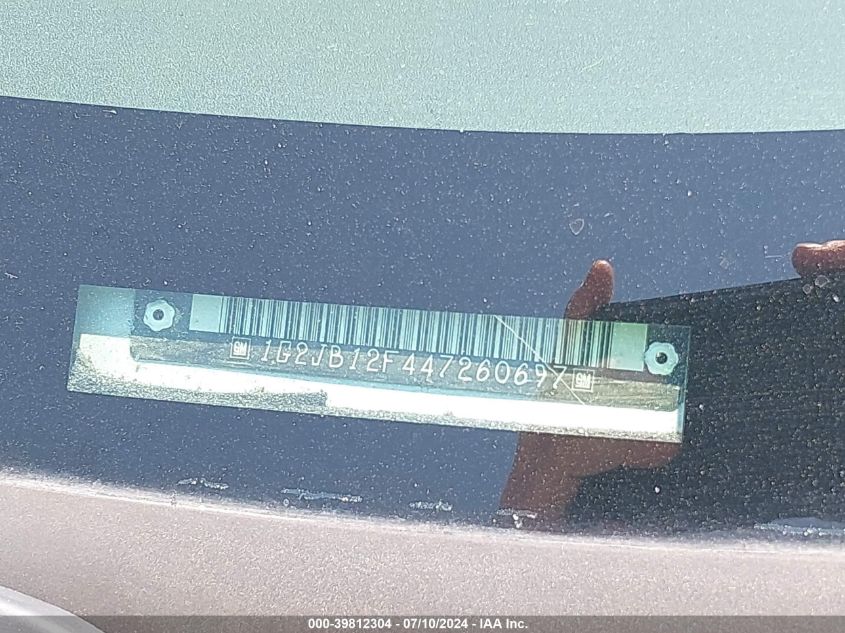 2004 Pontiac Sunfire VIN: 1G2JB12F447260697 Lot: 39812304