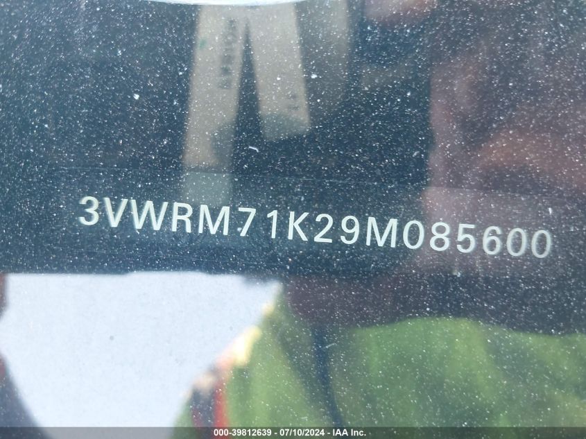 2009 Volkswagen Jetta Sel VIN: 3VWRM71K29M085600 Lot: 39812639