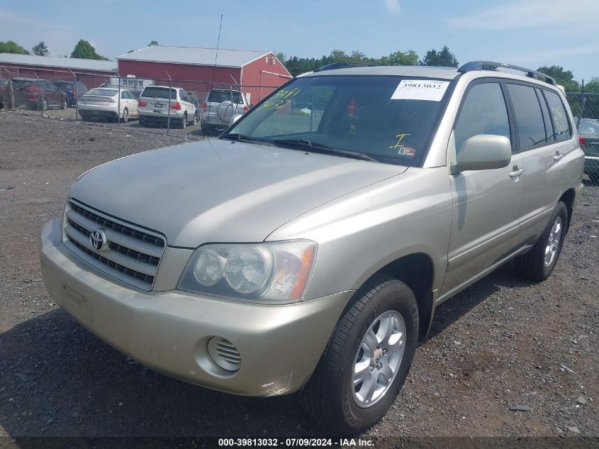 2003 Toyota Highlander V6 VIN: JTEHF21A530098768 Lot: 39813032