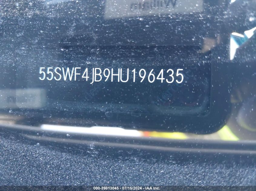 2017 Mercedes-Benz C 300 Luxury/Sport VIN: 55SWF4JB9HU196435 Lot: 39813045