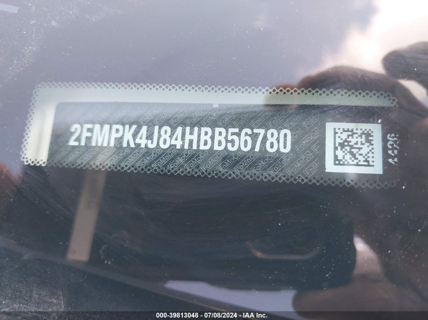 2017 Ford Edge Sel VIN: 2FMPK4J84HBB56780 Lot: 39813048