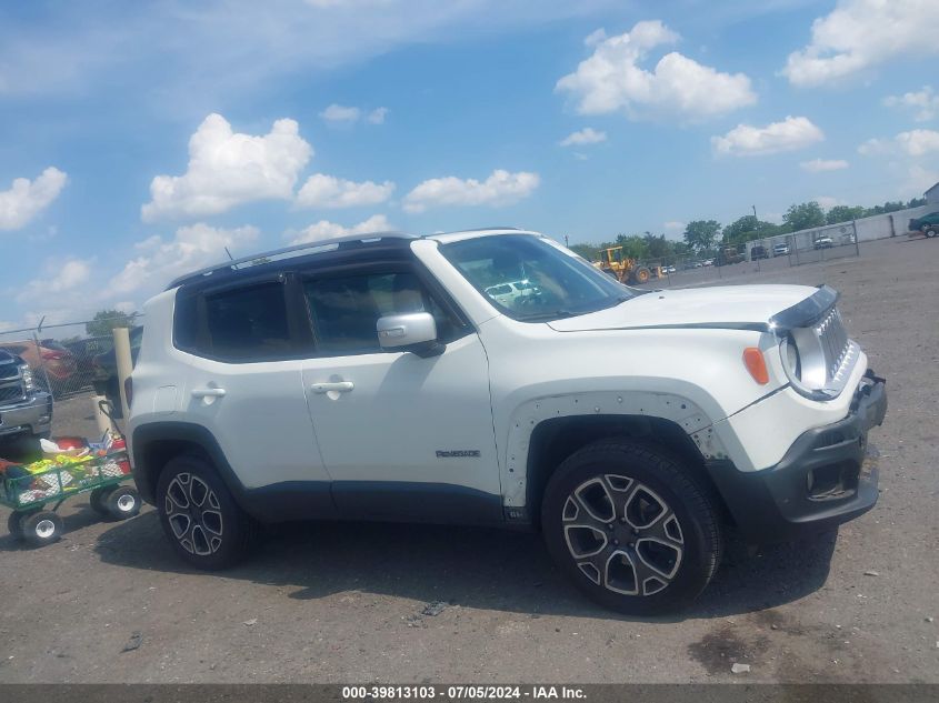 2018 Jeep Renegade Limited 4X4 VIN: ZACCJBDB9JPG95883 Lot: 39813103