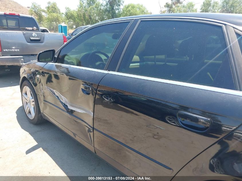 2006 Audi A4 2.0T VIN: WAUDF78E56A172713 Lot: 39813153