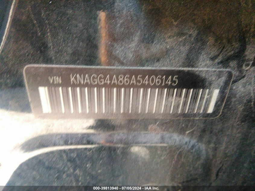 2010 Kia Optima Lx VIN: KNAGG4A86A5406145 Lot: 39813940