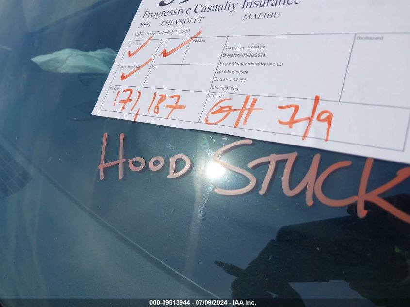 2006 Chevrolet Malibu Maxx Lt VIN: 1G1ZT61846F224540 Lot: 39813944