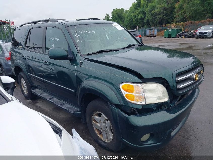 2001 Toyota Sequoia Limited V8 VIN: 5TDBT48A01S046351 Lot: 39814074