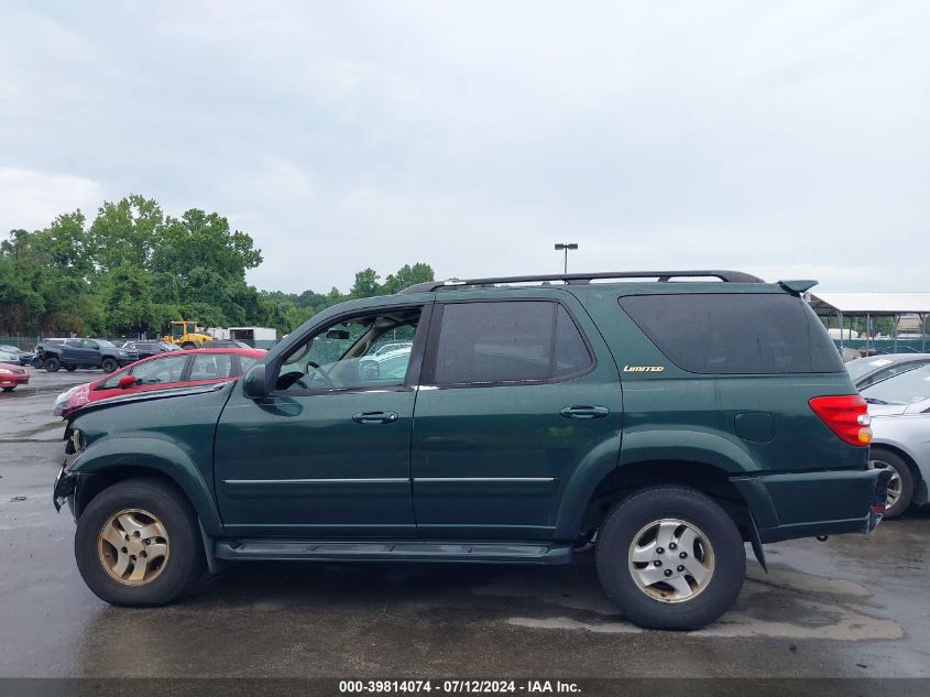 2001 Toyota Sequoia Limited V8 VIN: 5TDBT48A01S046351 Lot: 39814074