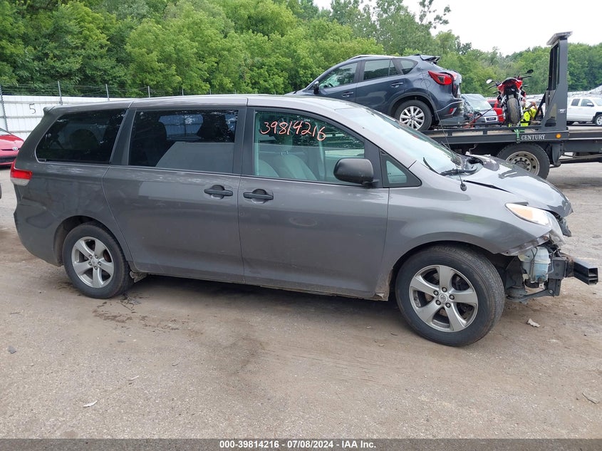 2012 Toyota Sienna Base V6 7 Passenger VIN: 5TDZK3DC9CS250474 Lot: 39814216