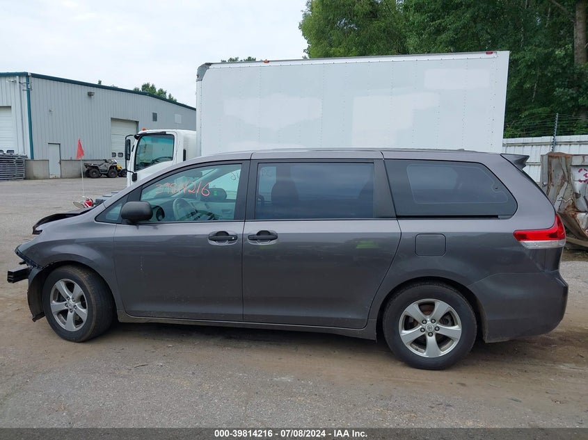 2012 Toyota Sienna Base V6 7 Passenger VIN: 5TDZK3DC9CS250474 Lot: 39814216