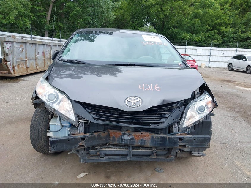 2012 Toyota Sienna Base V6 7 Passenger VIN: 5TDZK3DC9CS250474 Lot: 39814216