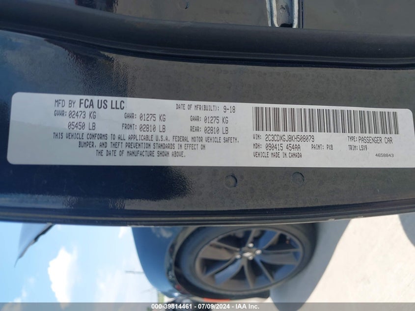 2019 DODGE CHARGER SCAT PACK RWD - 2C3CDXGJ8KH508079