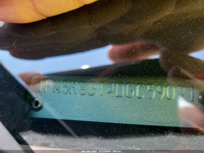 2013 Ford Explorer Sport VIN: 1FM5K8GT4DGC59081 Lot: 39814495