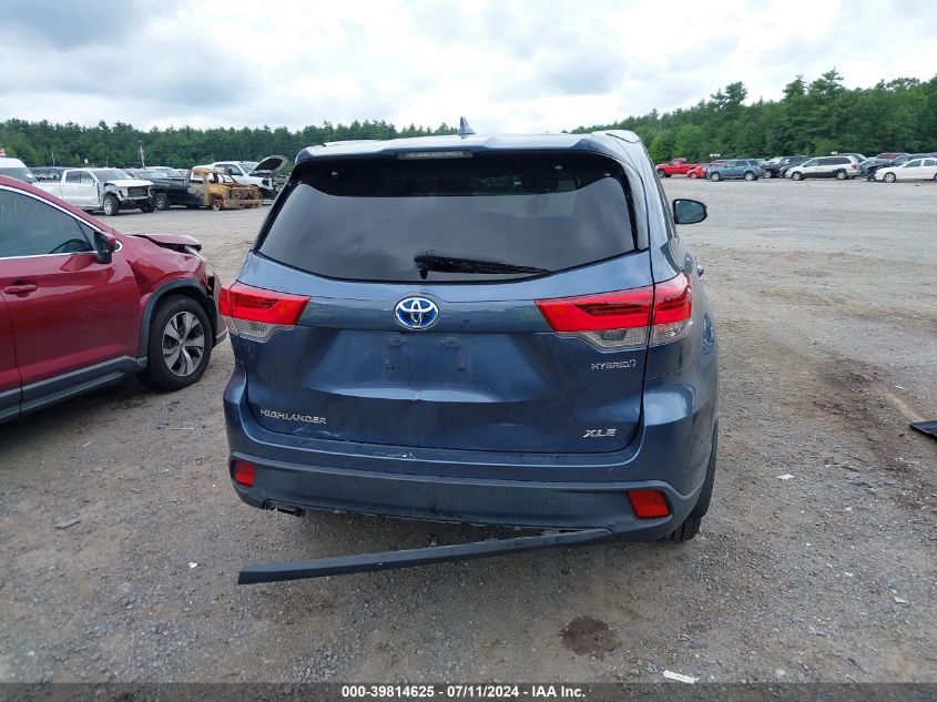 2019 Toyota Highlander Hybrid Xle VIN: 5TDJGRFH4KS077455 Lot: 39814625