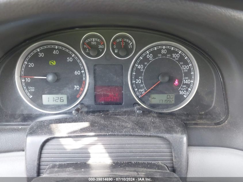 2004 Volkswagen Passat Gls VIN: WVWVD63B44E125568 Lot: 39814690