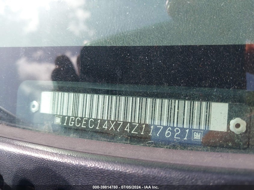 2004 Chevrolet Silverado 1500 VIN: 1GCEC14X74Z117621 Lot: 39814780