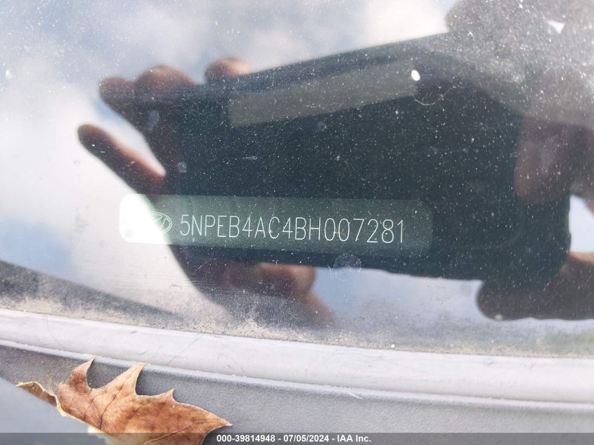 5NPEB4AC4BH007281 2011 Hyundai Sonata Gls