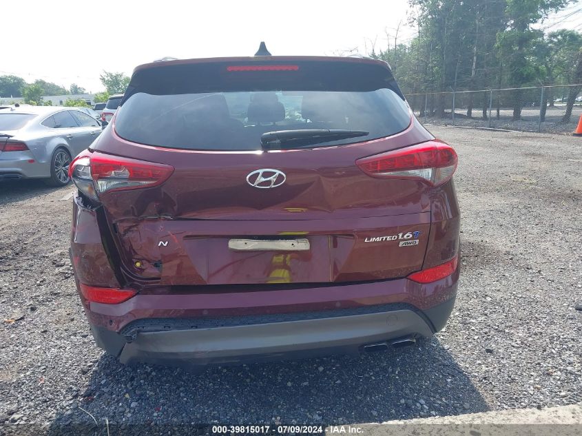 2016 Hyundai Tucson Limited VIN: KM8J3CA24GU099322 Lot: 39815017