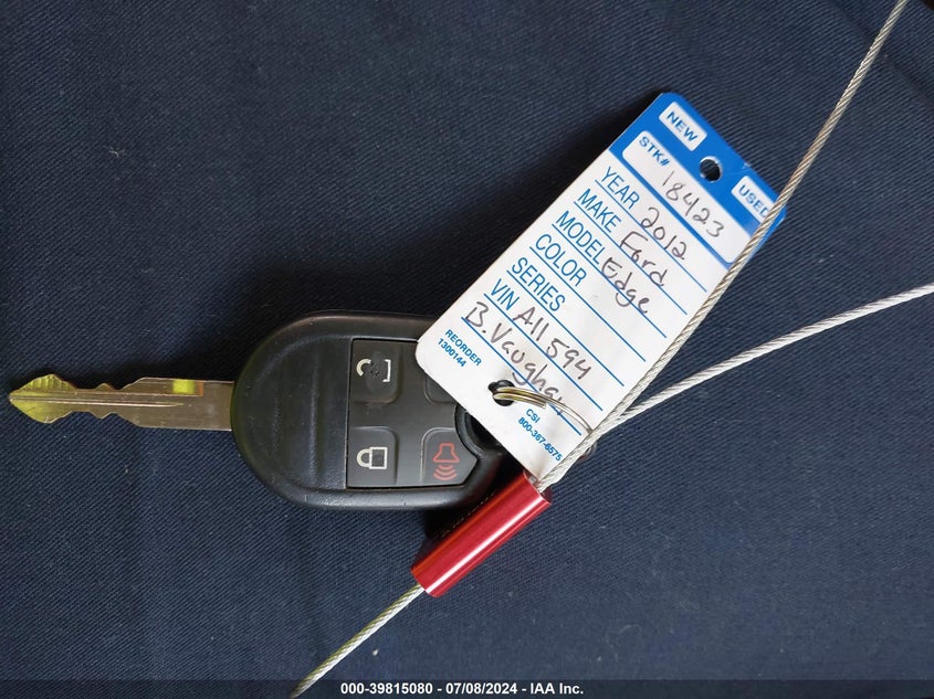 2012 Ford Edge Sel VIN: 2FMDK3J98CBA11594 Lot: 39815080