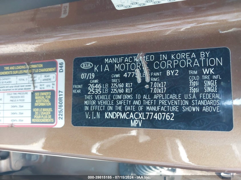 2020 KIA SPORTAGE LX - KNDPMCACXL7740762